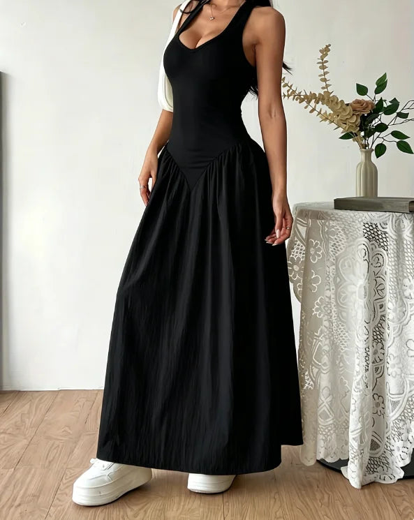 Lila V Neck Flare Maxi Dress