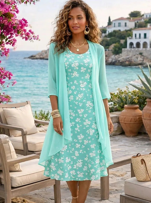 Morgan Florak Print Midi Dress Set