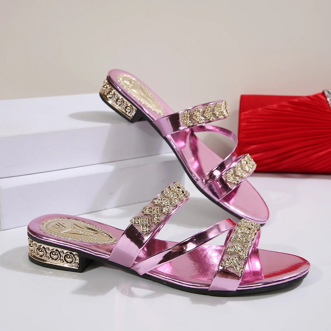Monroe Rhinestone Slide Sandals