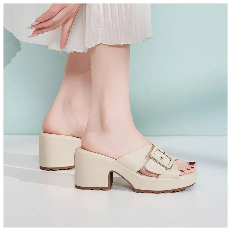 Jessica Orthopedic Buckle Heeled Sandals