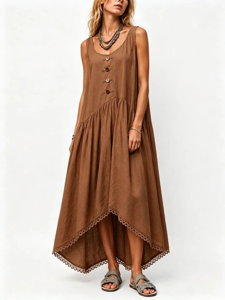 Taylor Flowy Asymmetrical Midi Dress