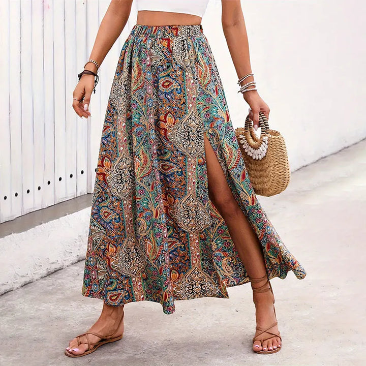 Celia Bohemian Floral Maxi Skirt