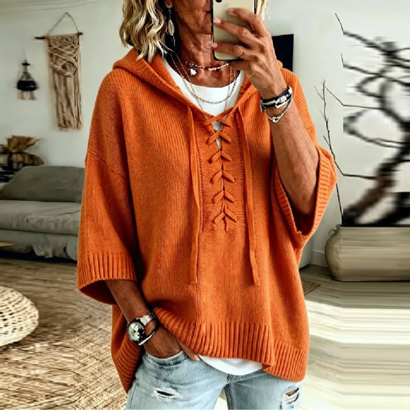Cressida Lace Up Hooded Pullover