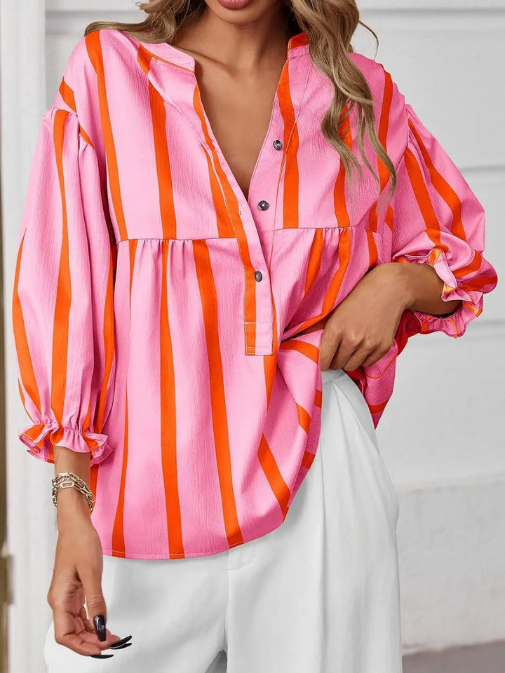 Katelynn Striped Bubble Blouse