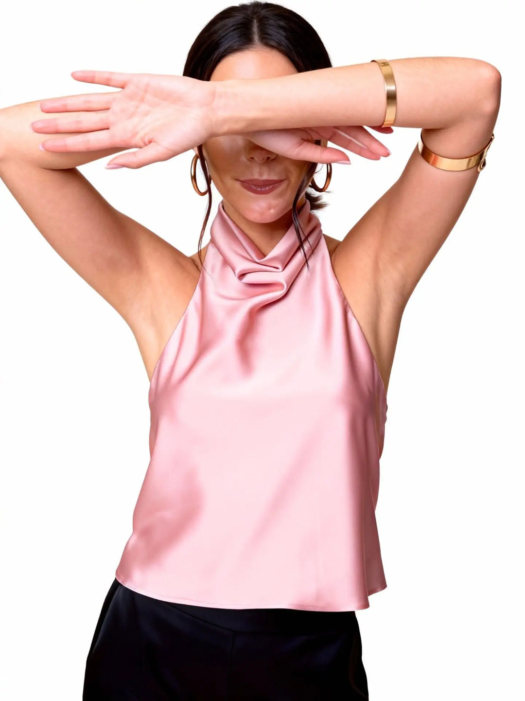 Isabelle Satin Halter Blouse