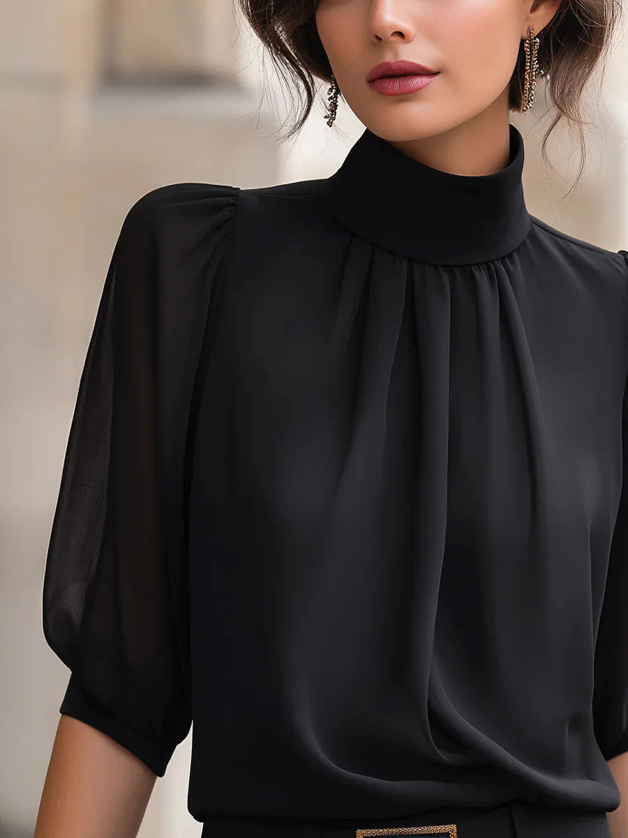 Emery Pleated Chiffon Blouse