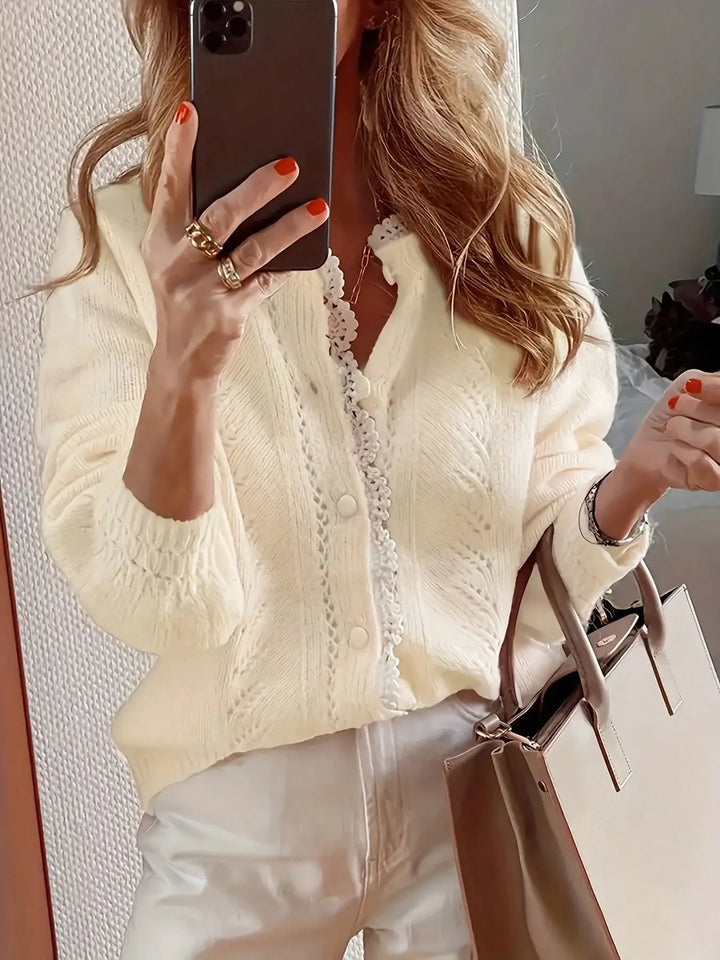 Cecily Button Front Lace Cardigan