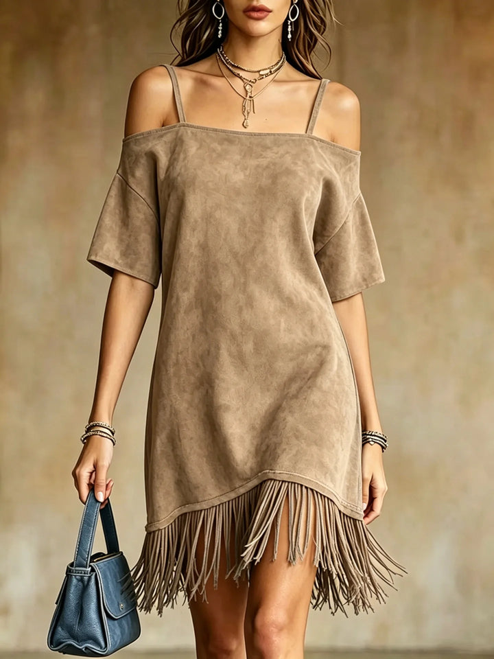 Jade Fringe Mini Dress