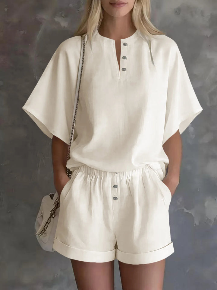 Solenne Short Sleeve Casual Two-Piece Set