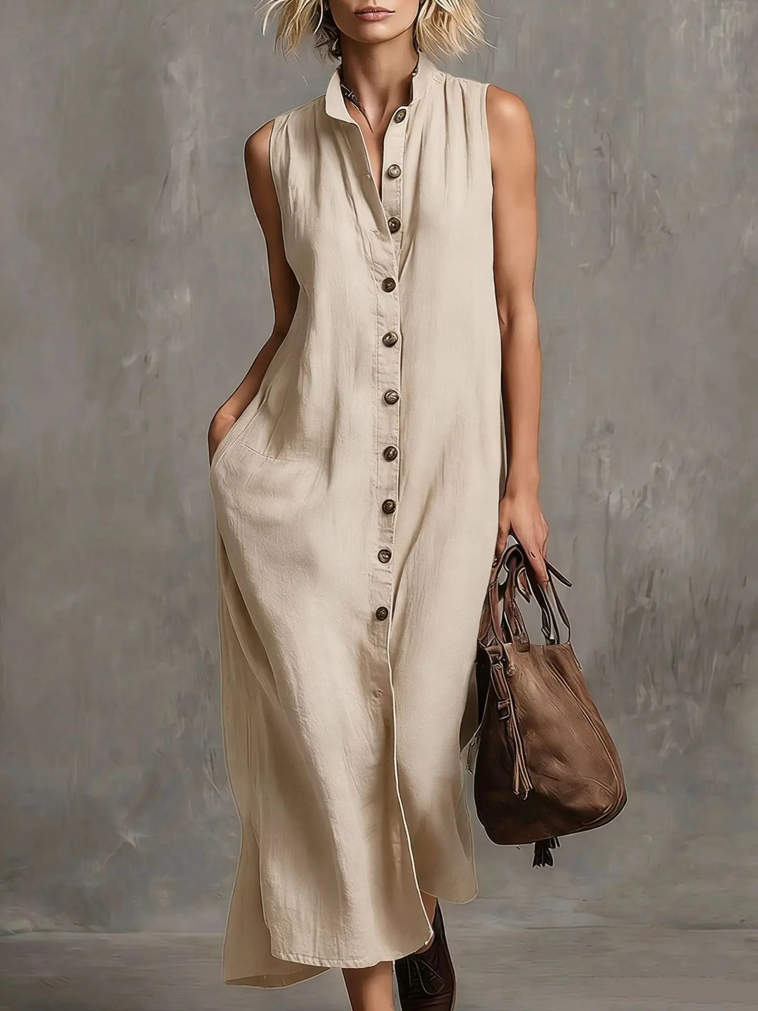 Melanie Relaxed Linen Maxi Dress
