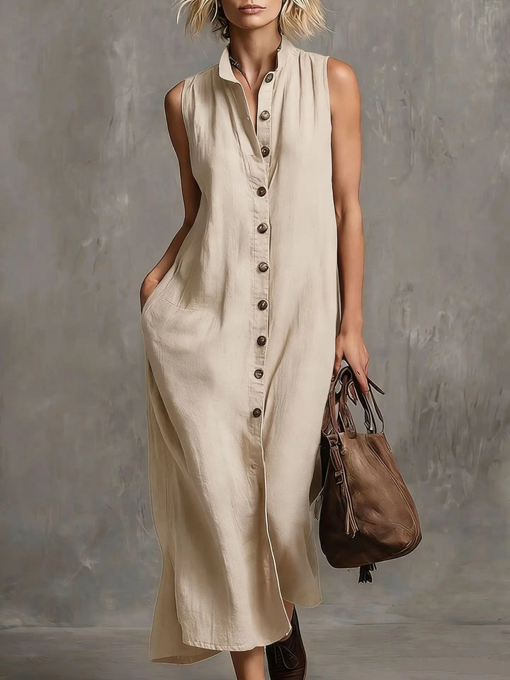 Melanie Relaxed Linen Maxi Dress