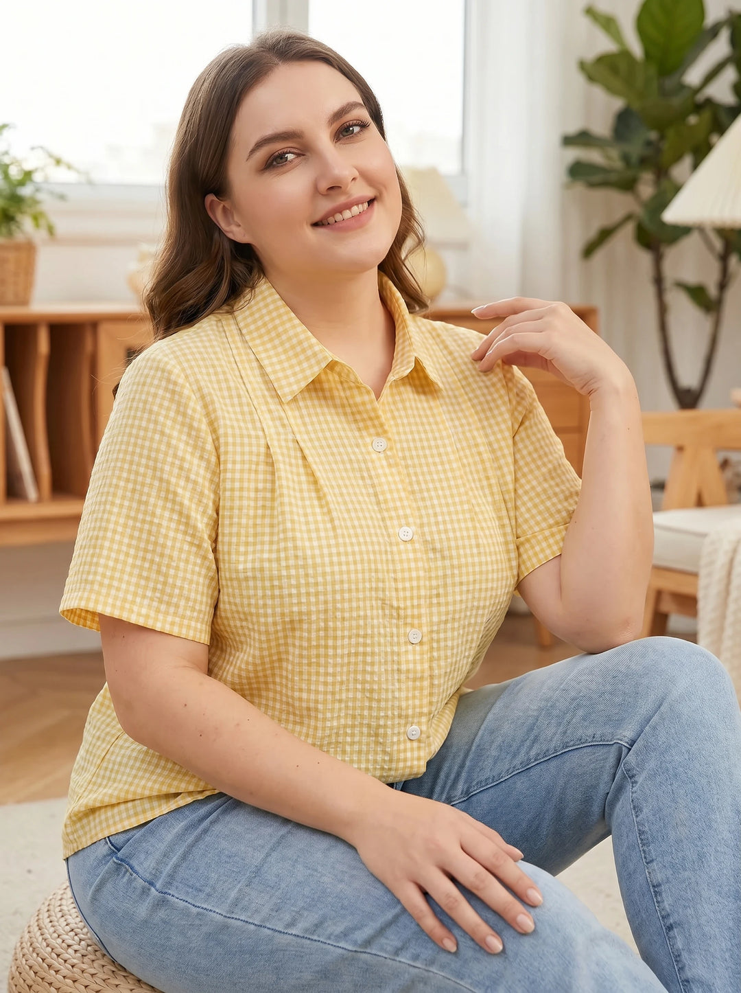 Maisie Gingham Button Shirt
