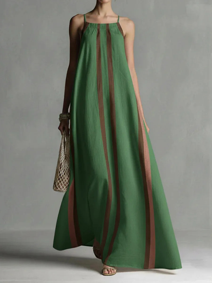 Beatrice Comfortable Striped Sleeveless Maxi Dress