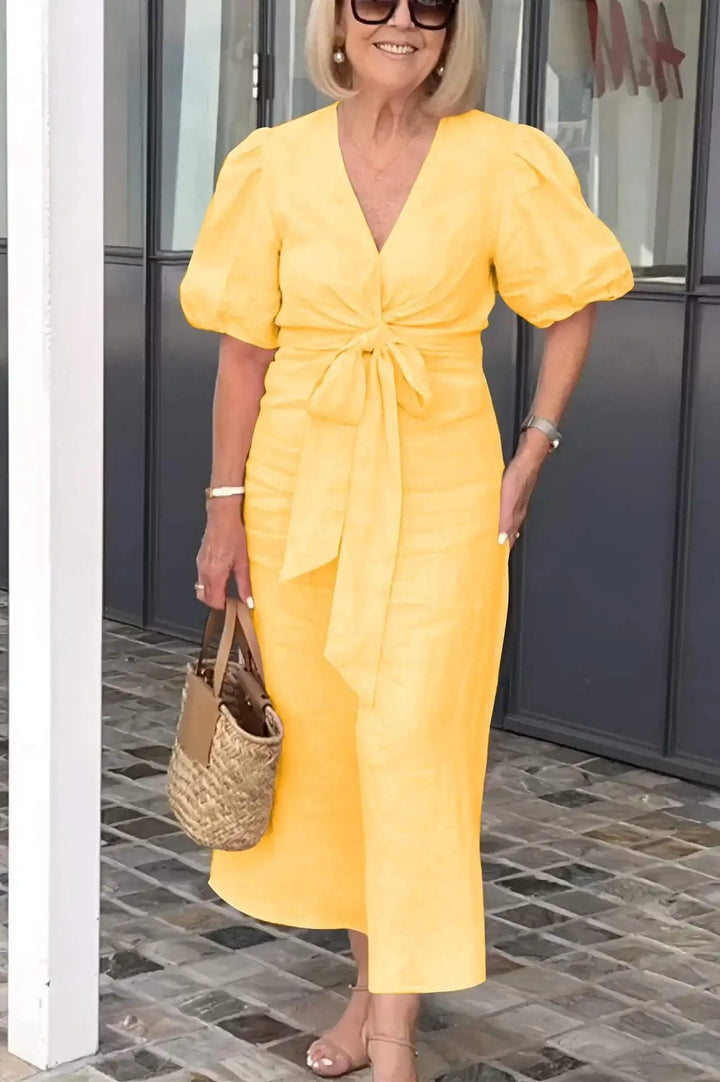 Natalie Relaxed Tie Waist Midi Dress