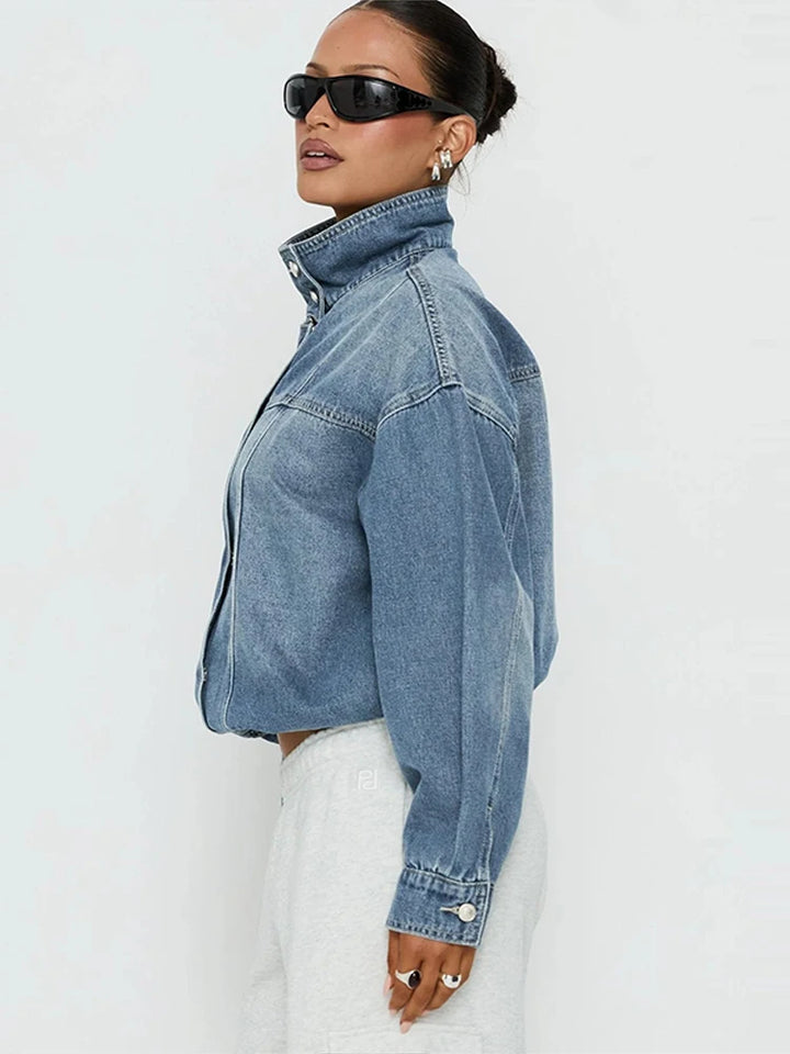 Odette Cropped Denim Jacket