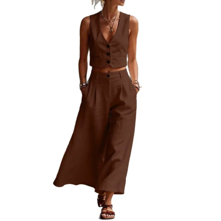 Danica Linen Blend Two Piece Set