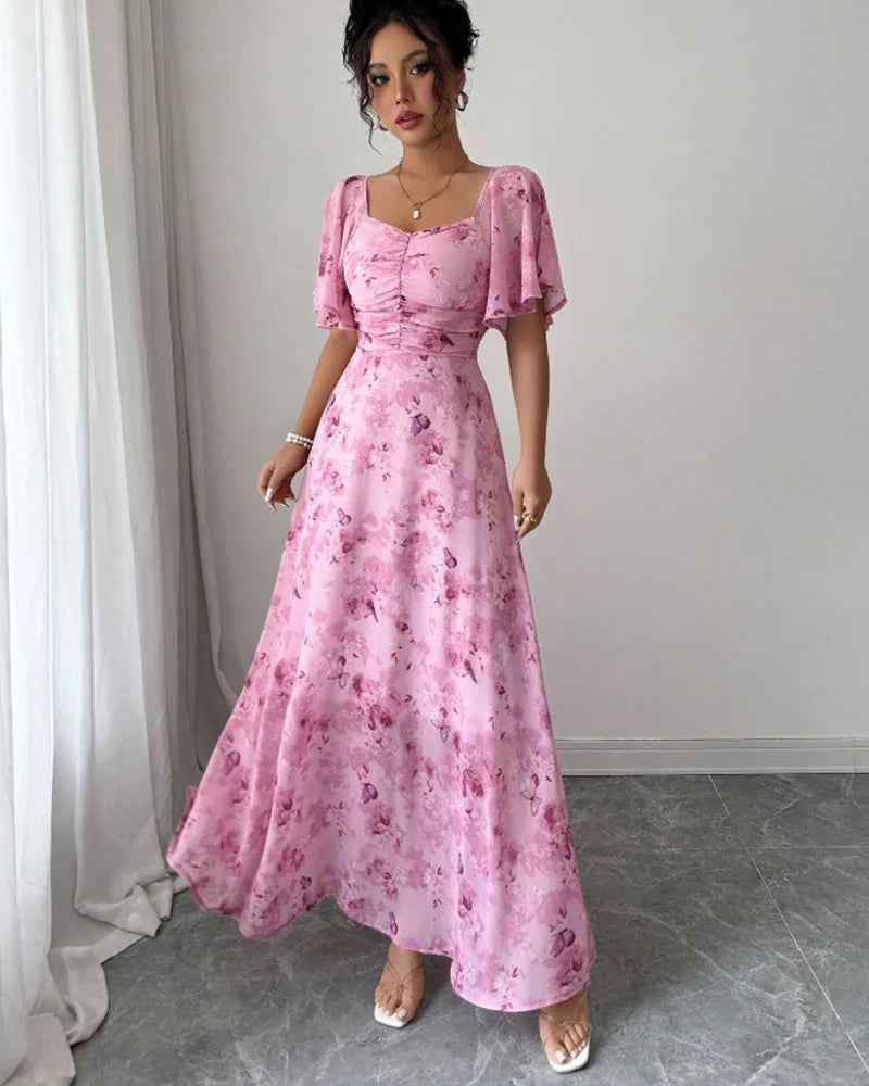 Aliyah Puff Sleeve Midi Dress