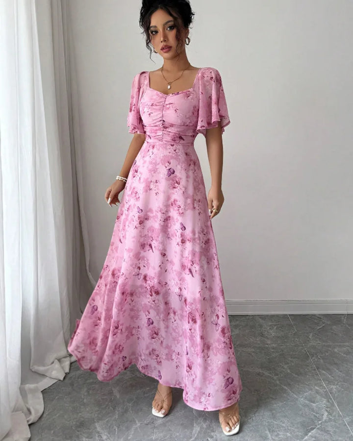 Aliyah Puff Sleeve Midi Dress