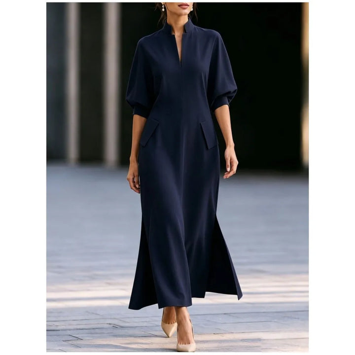 Adeline Stand Collar Maxi Dress