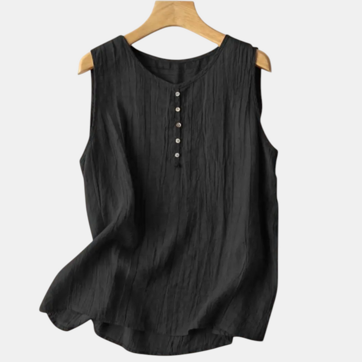 Elodie Sleeveless Linen Blouse