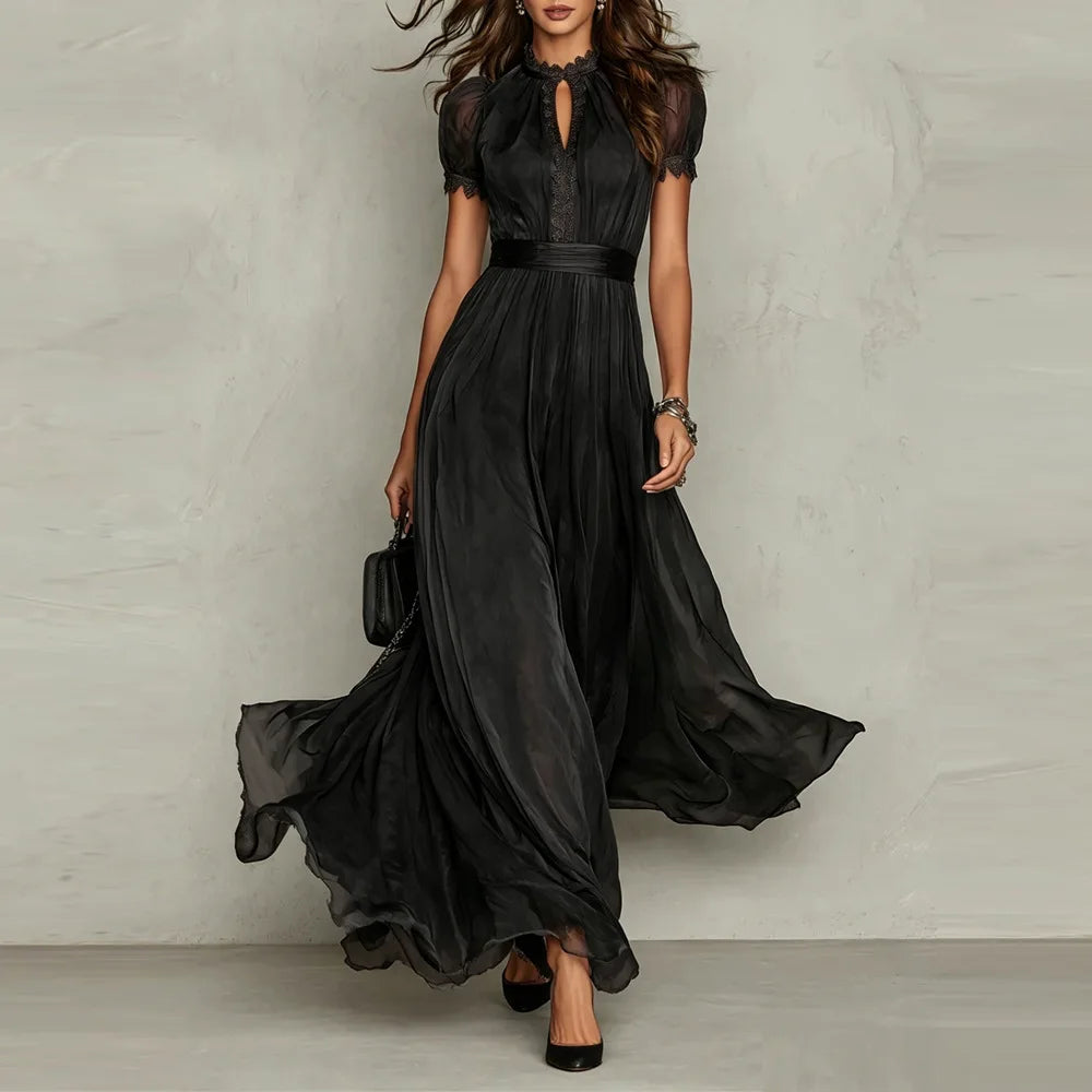 Nadia Ruffle Trim Wedding Guest Maxi Dress