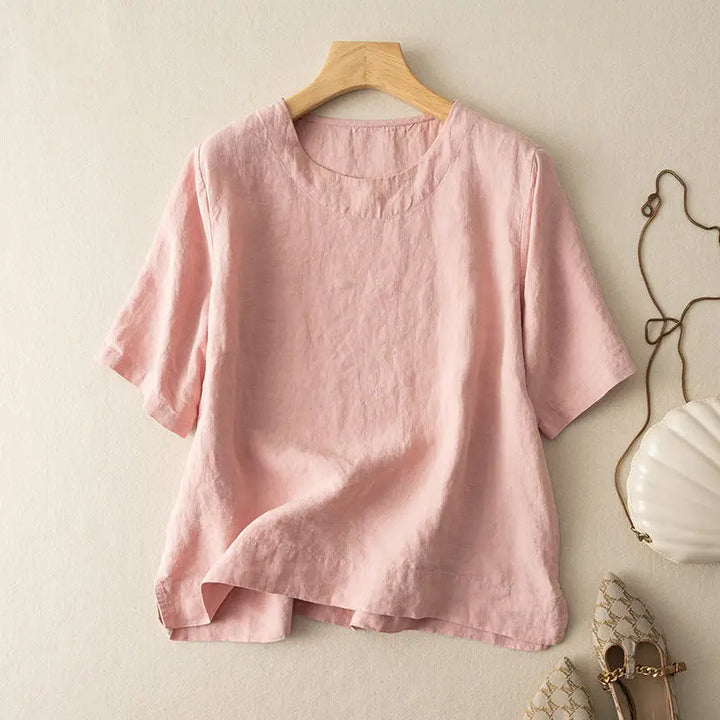 Coralie Breathable Linen Blend Summer Blouse