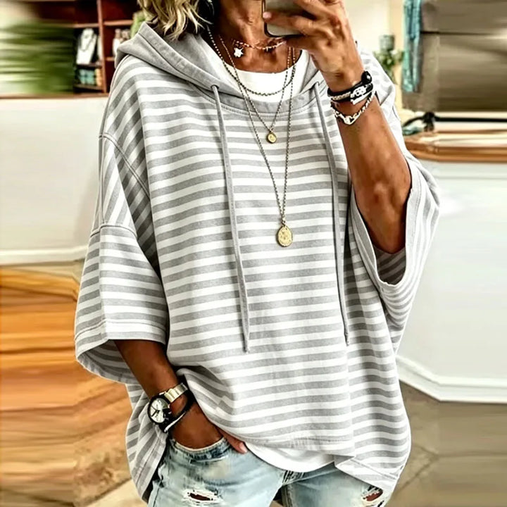 Briony Striped Hooded Pullover