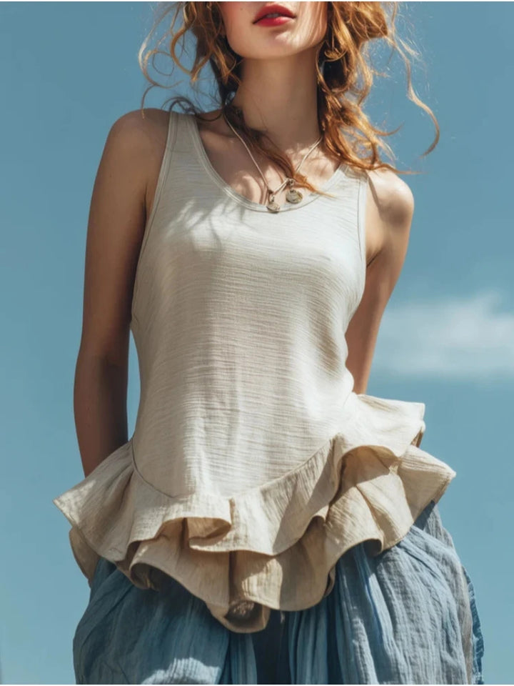 Ruby Ruffle Hem Tank Top