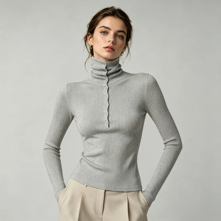 Elodie Ribbed Mock Neck Top