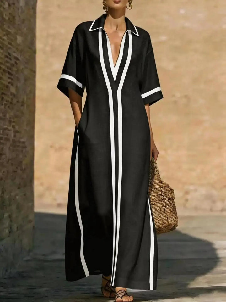 Victoria V Neck Shirt Long Dress