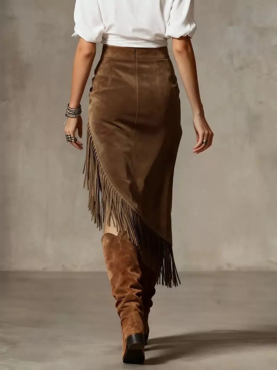 Sloane Retro Suede Midi Skirt