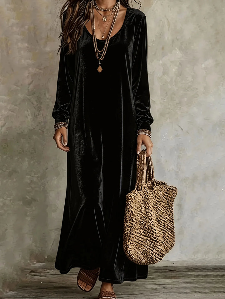 Selene Velvet Finish Maxi Dress
