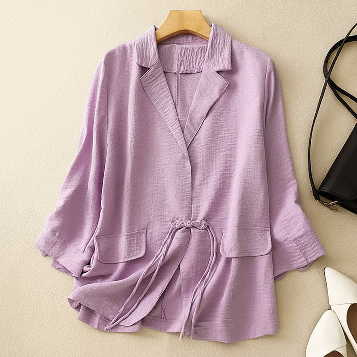 Amelie Drawstring Linen Blazer