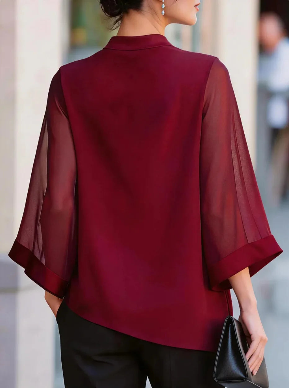 Amelie Draped Chiffon Blouse
