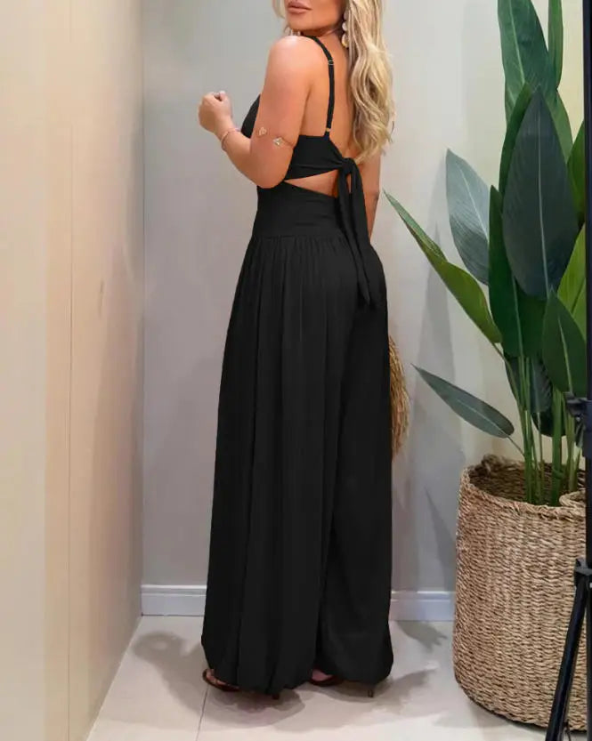 Amaris Sleeveless Cut Out Wide Leg Jumpsuit