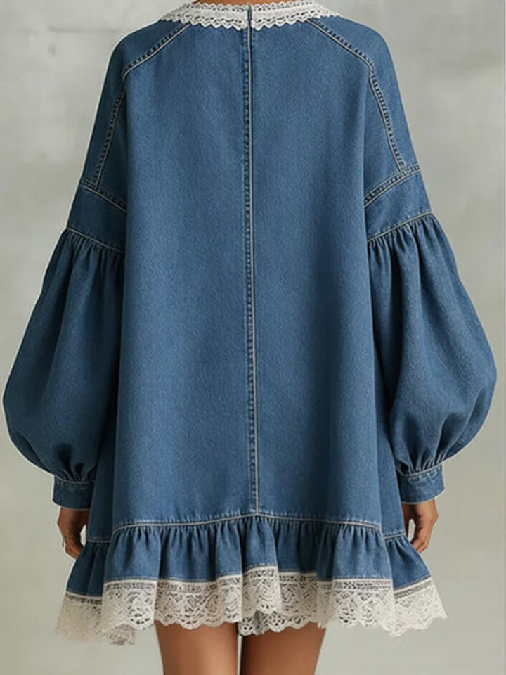 Sierra Denim Lace Dress