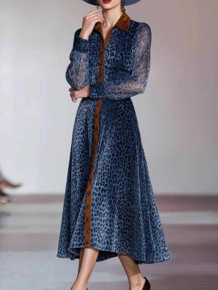 Harriet Printed Mesh Midi Dress