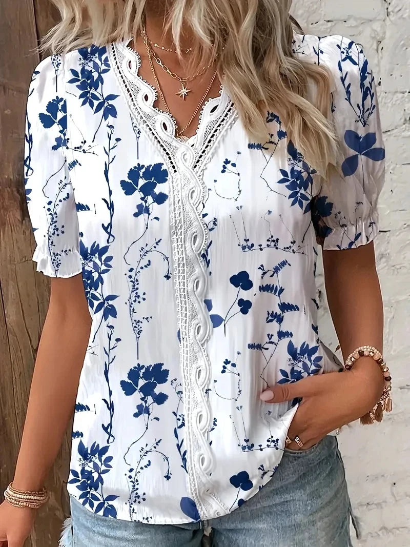 Tracey Floral V Neck Blouse