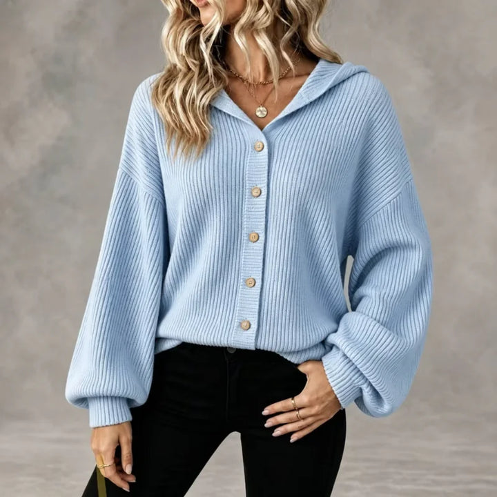 Elowen Button Front Hooded Cardigan