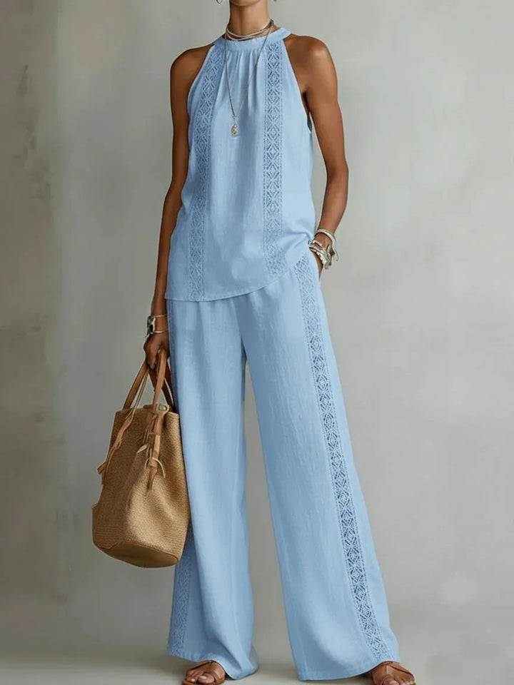Aubrey Elegant Wide Leg Trouser Set