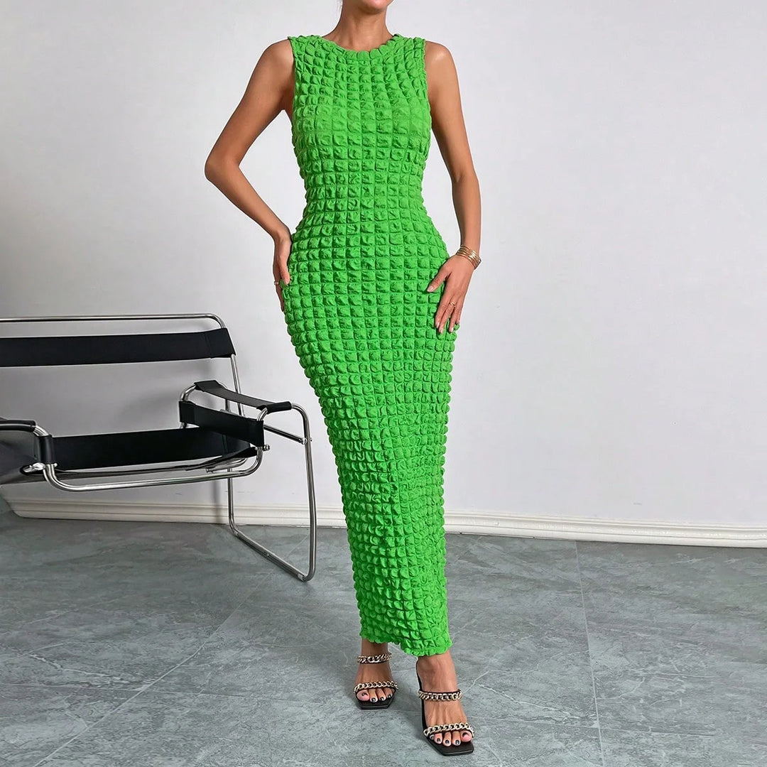 Presley Textured Sleeveless Maxi Dress