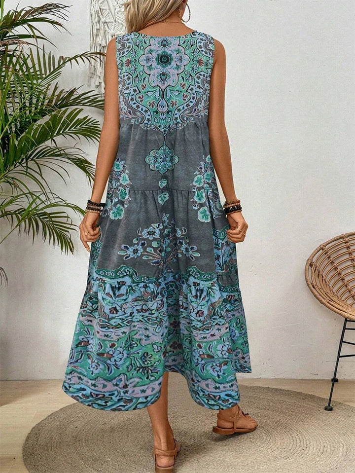 Delaney Boho Printed Maxi Dress