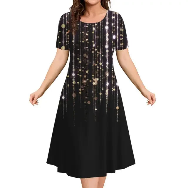 Abigail Printed A Line Midi Dress
