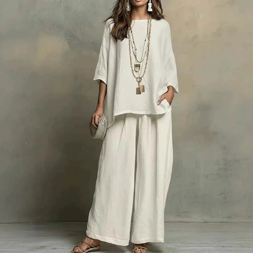Juliana Breathable Linen Pant Set