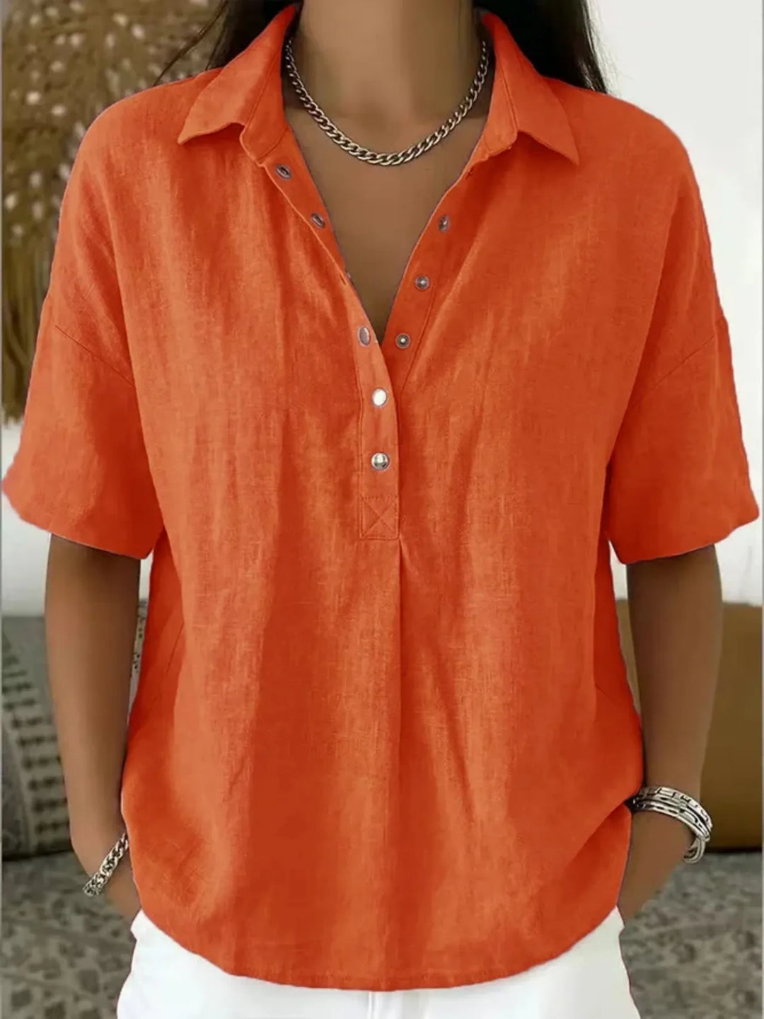 Hannah Relaxed Linen Blouse