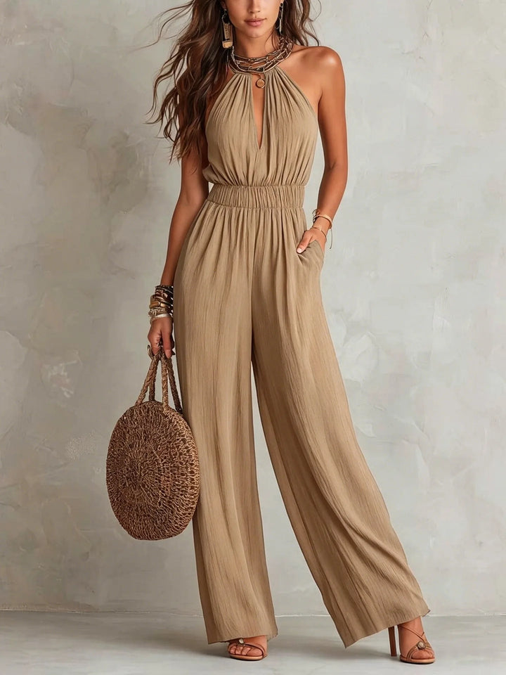 Delphine Halter Wide Leg Jumpsuit