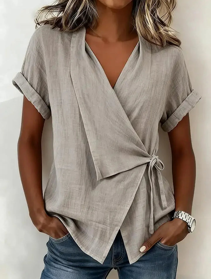 Gisselle Asymmetrical Wrap Blouse