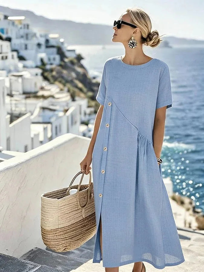 Emmeline Relaxed Short Sleeve Midi Dress