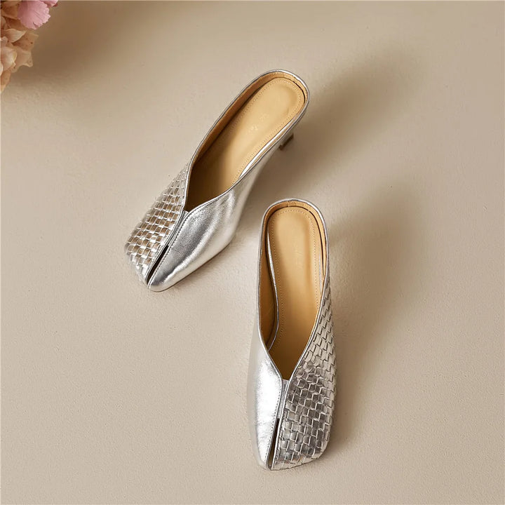 Lucia Woven Leather Heels