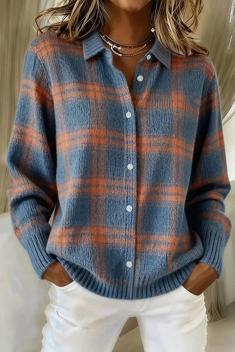 Maren Plaid Knit Cardigan